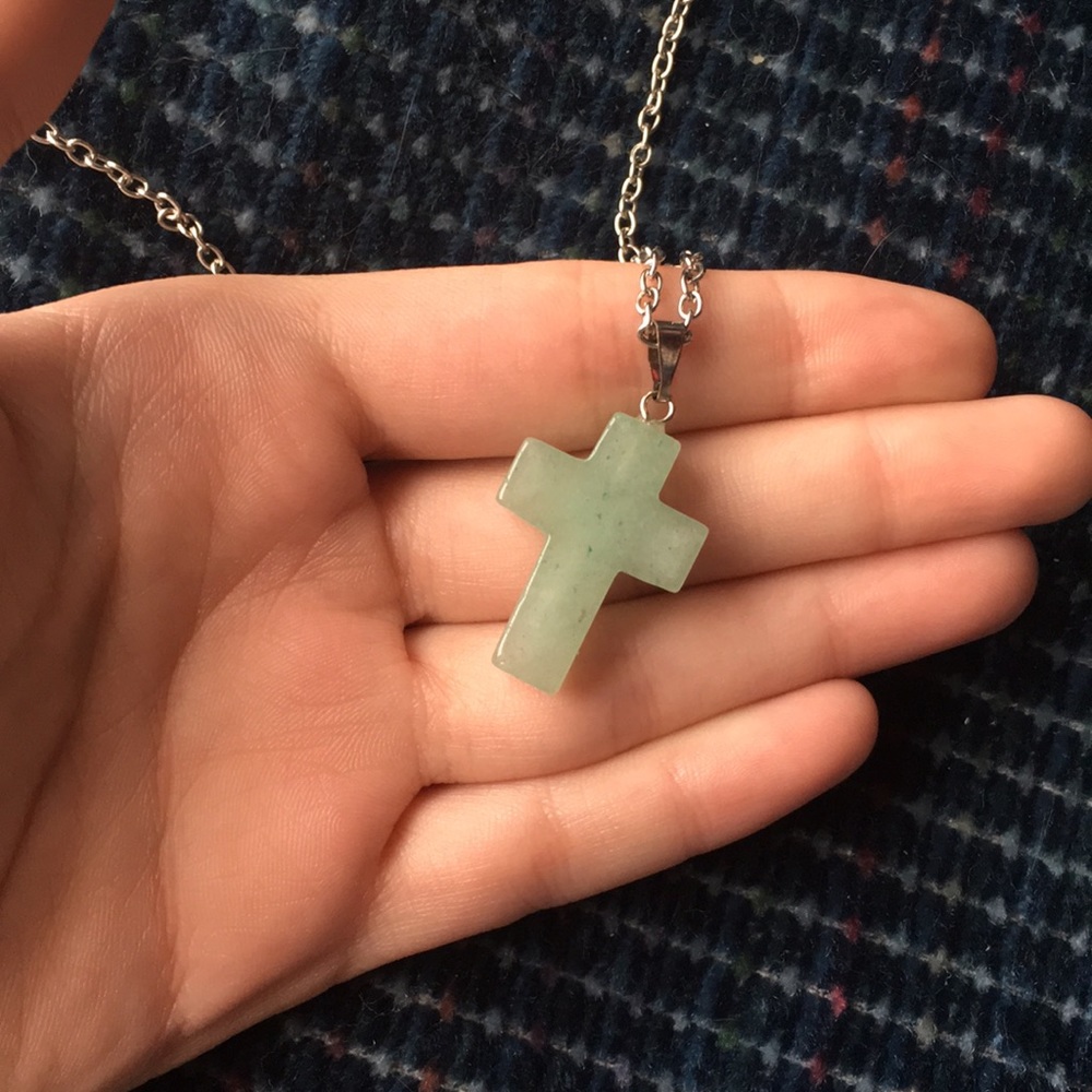 Jade cross necklace